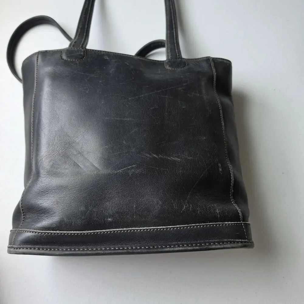 Vintage Coach Bleeker Tote Bag Small Black Leather Shoulder Purse 9305 USA